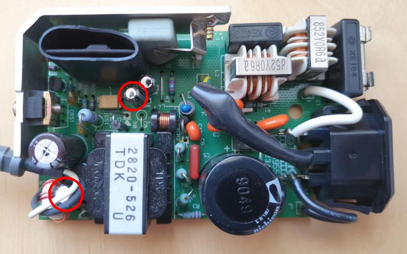 Bad capacitors in the NEC PC-9801N PSU