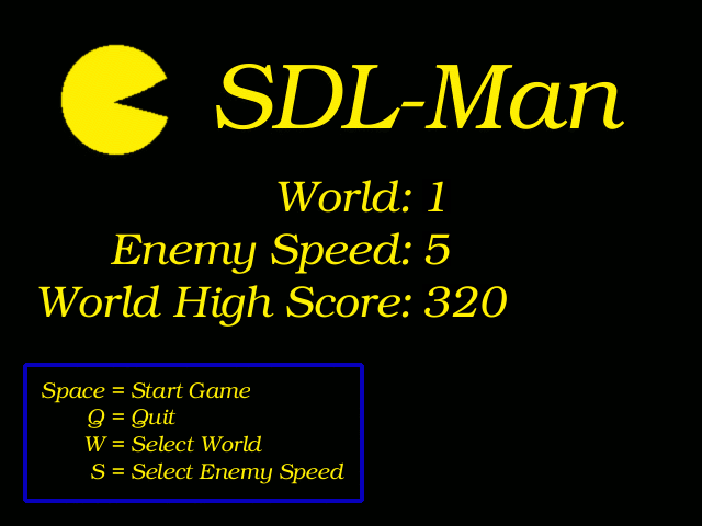 SDL-Man menu screen-shot