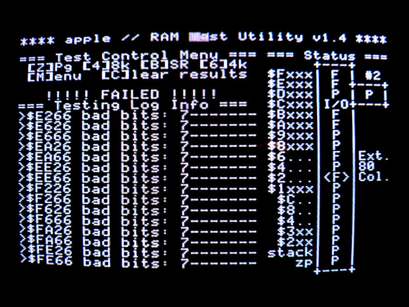 Apple IIc RAM Check Failed