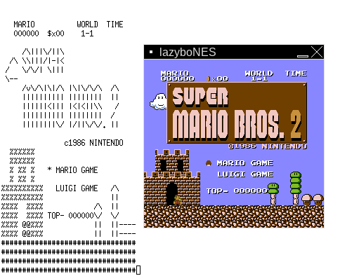 lazyboNES running Super Mario Bros 2
