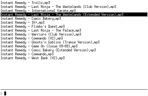 Screenshot of playlist frontend.