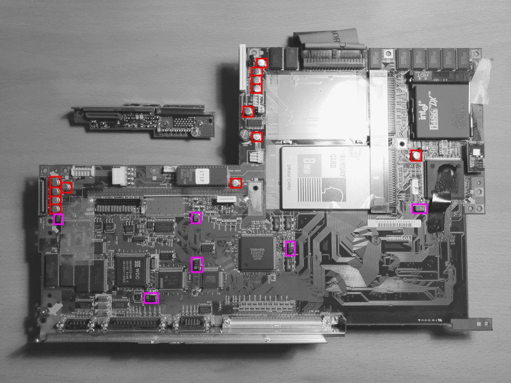 Toshiba T6400DXC mainboard capacitor locations.